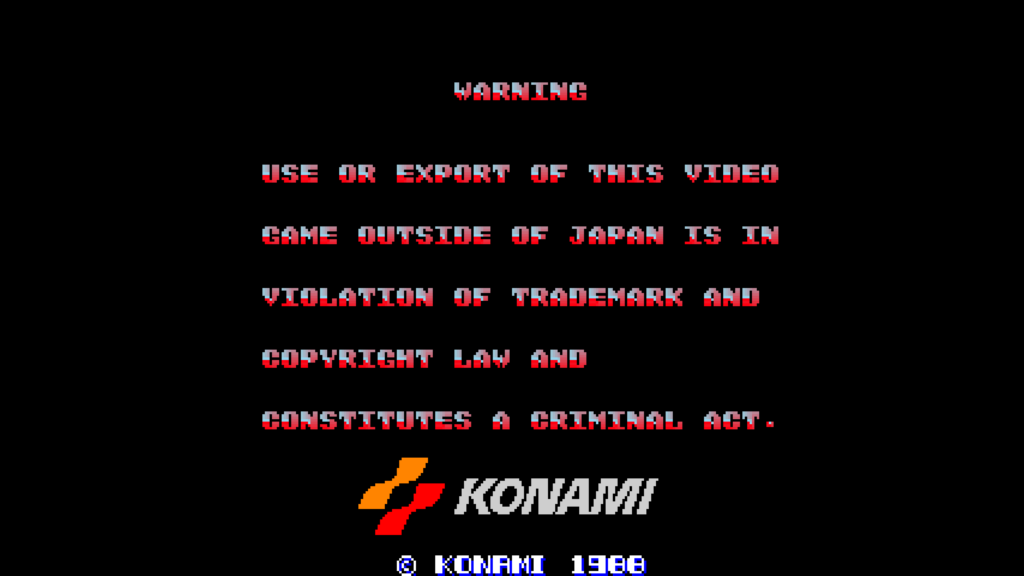 Konami '88 Disclaimer