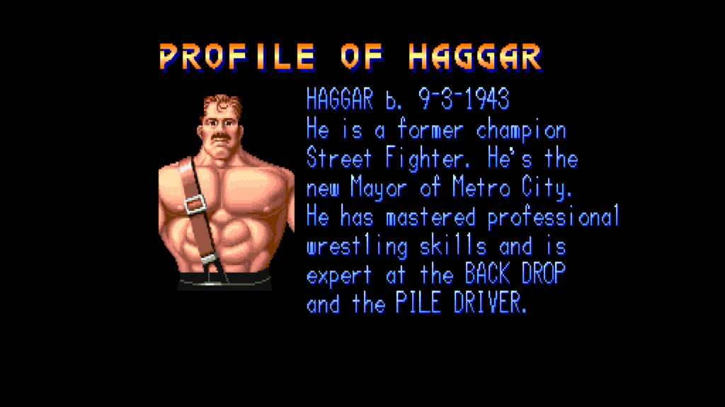 Final Fight Profile of Mike