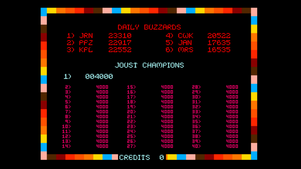 Joust scores